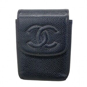 Chanel Cigarette Case, Caviar Skin, Black, Men's and Women's